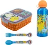Pokemon Pikachu Kinder 4 tlg. Set 3 Kammern Brotdose Gabel Produktbild-Vorschau 3