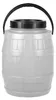 A white plastic barrel with a black lid and handle against a white background. Produktbild-Vorschau
