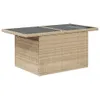 vidaXL Tavolo da giardino con piano in vetro Beige Anteprima dell’immagine prodotto 4