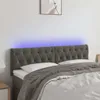vidaXL LED Kopfteil Dunkelgrau 160x7x78/88 cm Samt - LED Produktbild-Vorschau 1