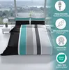 Baumwolle Bettwäsche Set 135x200 cm 80x80 cm Grau Petrol Produktbild-Vorschau 3