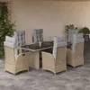 The Living Store 7-tlg. Garten-Essgruppe mit Kissen Produktbild-Vorschau 2