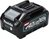 A black Makita power tool battery with teal and white accents, shown from a slightly elevated angle against a white background. Anteprima dell’immagine prodotto