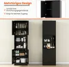 A marketing image showing two tall black kitchen cabinets filled with various items, with a smaller inset image of a cabinet. Anteprima dell’immagine prodotto