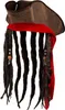 Piratenhut mit Perücke Kostüm-Accessoire braun - Produktbild-Vorschau 2