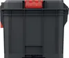 A black tool box with red accents, shown from the front. Produktbild-Vorschau