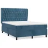 Boxspringbett mit Matratze Dunkelblau 140x200 cm Samt Produktbild-Vorschau 1