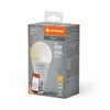 A product box for a smart LED light bulb, showing a graphic of the bulb and a smartphone displaying the app. Produktbild-Vorschau