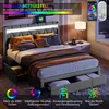 A bedroom scene featuring a bed with LED lighting and storage drawers. Náhľad obrázku produktu