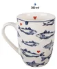 Clayre & Eef Tasse 350 ml Weiß Blau Porzellan Fische Produktbild-Vorschau 3