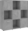 vidaXL Bibliothèque gris béton 90x30x90 cm Bois composite Voir les images du produit 1