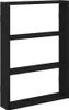 Wandregal Schwarz 43x9x60 cm Holzwerkstoff Produktbild-Vorschau 1