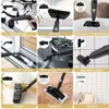 A collage of images showing different attachments and uses of a steam cleaner. Voir les images du produit