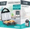 The image shows the packaging of a Teesa sandwich maker, with the product itself visible on the front. Podgląd zdjęcia produktu