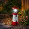 Solar LED Leuchtturm 27 cm rot-weiß mit rotierendem Licht Produktbild-Vorschau 11