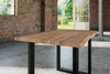 Esstisch Baumkante massiv Akazie stone 120 x 80 cm schwarz Produktbild-Vorschau 4