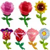 Folienballon Blume, Rose pink, ca. 40 cm, für Luftbefüllung Produktbild-Vorschau 2