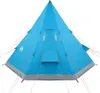 vidaXL Tipi-Campingzelt 4 Personen Blau Wasserdicht Produktbild-Vorschau 7