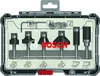 A set of Bosch router bits in a clear plastic case. Podgląd zdjęcia produktu