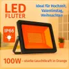 LED Fluter 100W Warmorange Amber Gold IP66 – Wasserdichter Produktbild-Vorschau 1