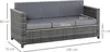 Outsunny Poly-Rattan Sofa mit Kissen 3-Sitzer Garten Produktbild-Vorschau 3