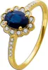 Saphir Ring Gelbgold 585 14K blauer Edelstein Diamanten 19 Produktbild-Vorschau 1