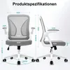 Bürostuhl ergonomisch mit Mesh-Rückenlehne, 90° klappbare Produktbild-Vorschau 9