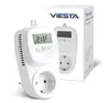 A white thermostat and its packaging are displayed against a white background. Podgląd zdjęcia produktu