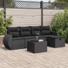 CLORIS 6-tlg. Garten-Sofagarnitur mit Kissen Schwarz Poly Produktbild-Vorschau 1