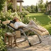 LZQ Gartenliege Klappbar bis 160 kg, Gepolsterter Produktbild-Vorschau 9