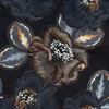 A close-up view of a dark floral pattern with intricate line details. Produktbild-Vorschau