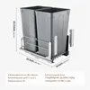 VEVOR ausziehbarer Abfallbehälter (50 Qt x2), doppelter Produktbild-Vorschau 8