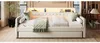 Beige Leinen Daybett mit LED-Beleuchtung und hydraulischem Produktbild-Vorschau 18
