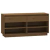 Schuhregal Honigbraun 110x34x52 cm Massivholz Kiefer Produktbild-Vorschau 1
