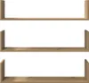 Three identical wooden shelves are displayed against a white background, arranged vertically. Anteprima dell’immagine prodotto