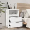 vidaXL Tables de chevet 2 pcs. Blanc Bois composite - Voir les images du produit 15