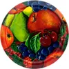 A close-up, vibrant illustration of various fruits arranged on a round surface, likely a plate or dish. Podgląd zdjęcia produktu