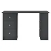 A dark gray desk with drawers and shelves against a white background. Podgląd zdjęcia produktu
