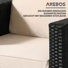 AREBOS polyratanové zahradní křeslo černé | Včetně sedáku a Náhled obrázku produktu 5