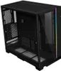 A black computer case with tempered glass panels. Voir les images du produit
