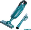 A teal and black Makita handheld vacuum cleaner with its extension tube and floor nozzle, displayed against a white background. Podgląd zdjęcia produktu