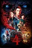 A collage-style poster for Stranger Things Season 4, featuring characters and imagery from the show, including a monster and a house. Produktbild-Vorschau