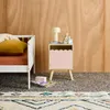 Comodino per bambini decorazione legno 1 anta, Rosa Anteprima dell’immagine prodotto 2