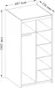 Kleiderschrank 90x190 PILINA mit Spiegel - weiß Produktbild-Vorschau 3
