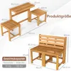 COSTWAY Banc de jardin 2 en 1, table de jardin avec banc, Voir les images du produit 3