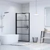 vidaXL Duschtür Hartglas 91x195 cm Schwarz Produktbild-Vorschau 1