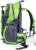 A side view of a green and gray backpack against a white background. Náhled obrázku produktu