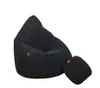 A black beanbag chair and footrest are shown against a white background. Náhľad obrázku produktu