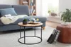 WOHNLING Couchtisch 60x43x60 cm Akazie Massivholz / Metall Produktbild-Vorschau 2