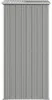 A front view of a grey metal shed. Produktbild-Vorschau